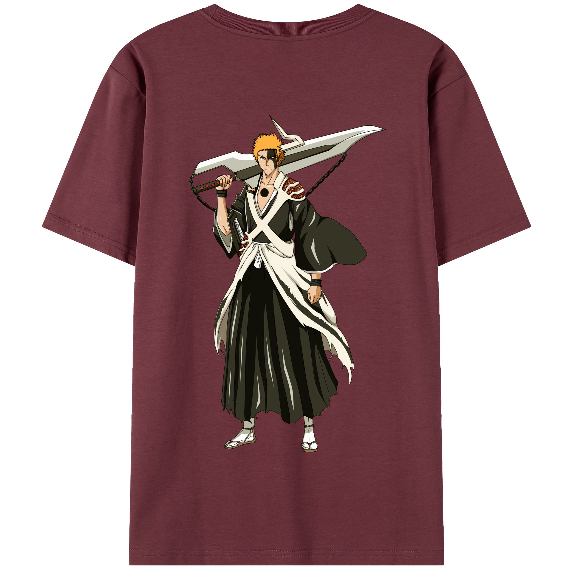 （画像用） ブリーチ 黒崎一護（くろさき いちご）BLEACH Kurosaki Ichigo 綿100％半袖Tシャツ（背面プリント）